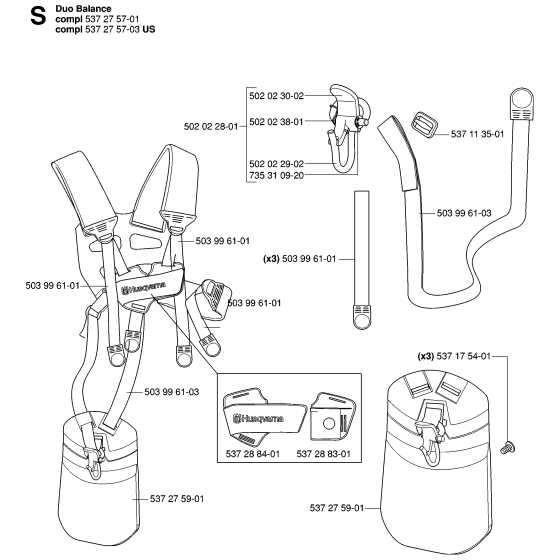 Harness Assembly for Husqvarna 235RII Brushcutters