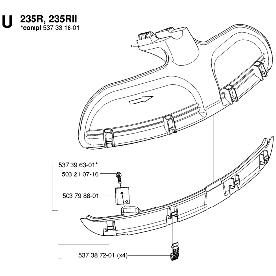 Guards No.2 Assembly for Husqvarna 235RII Brushcutters