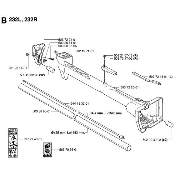 Tower No.2 Assembly for Husqvarna 235RII Brushcutters