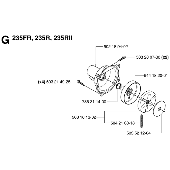 Clutch No.2 Assembly for Husqvarna 235RII Brushcutters