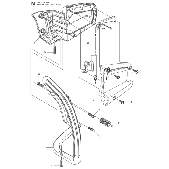 Handle & Controls Assembly for Husqvarna 236 Chainsaws