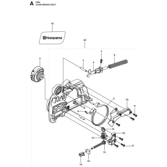 Chain Brake Assembly for Husqvarna 236e Chainsaws