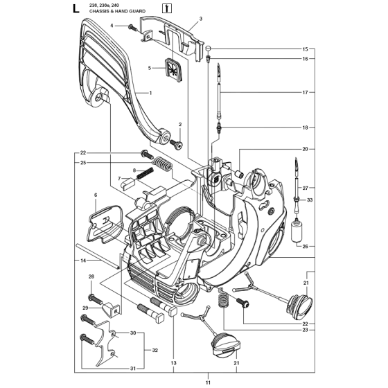 Chassis Assembly for Husqvarna 236e Chainsaws