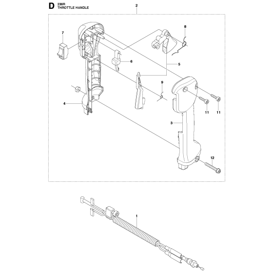 Throttle Controls Assembly for Husqvarna 236R Brushcutters