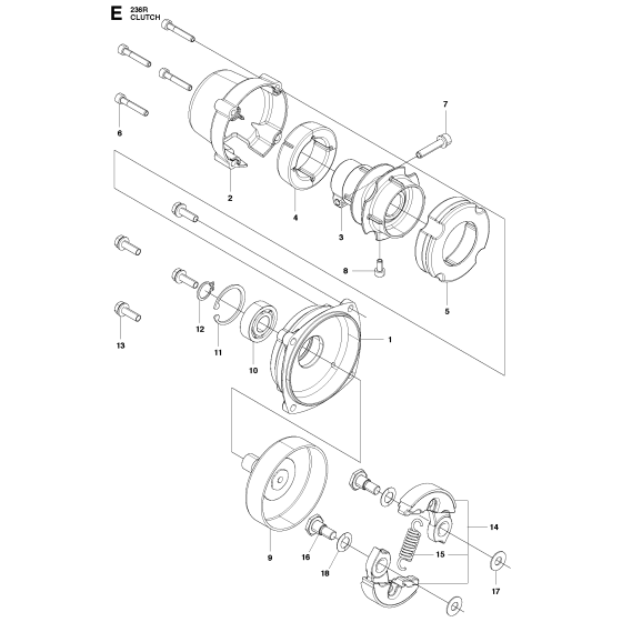 Clutch Assembly for Husqvarna 236R Brushcutters