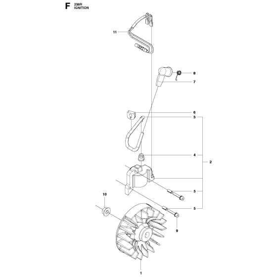 Ignition System Assembly for Husqvarna 236R Brushcutters