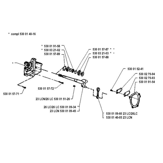 Crankshaft for Husqvarna 23 LCN Trimmer/ Edgers