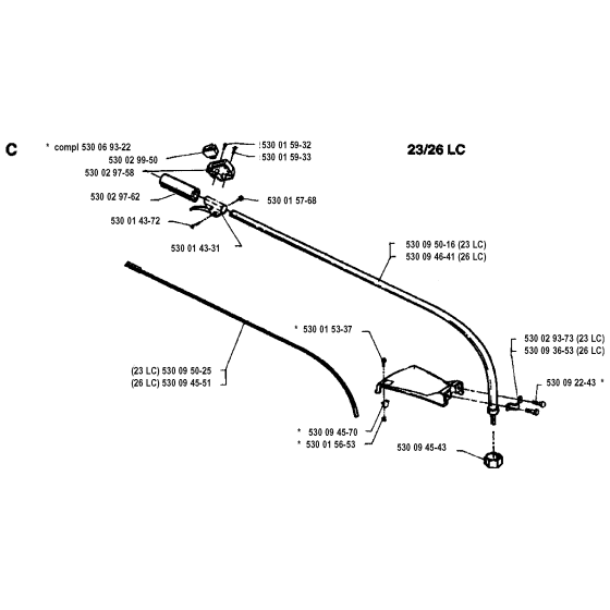 Shaft Assembly for Husqvarna 23R Brushcutters