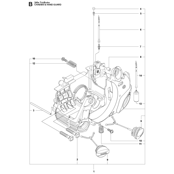 Fuel Tank & Handle Assembly for Husqvarna 240e Triobrake Chainsaws