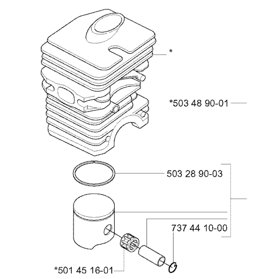 Cylinder Piston Assembly for Husqvarna 240F Brushcutters