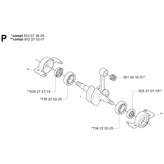 Crankshaft Assembly for Husqvarna 240F Brushcutters