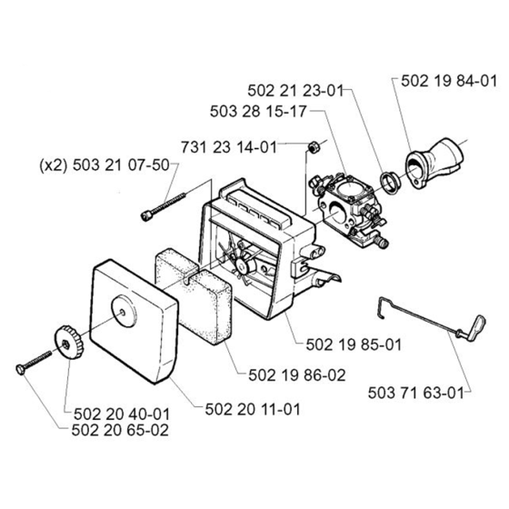 Carburetor & Air Filter for Husqvarna 240 L Trimmer/ Edgers