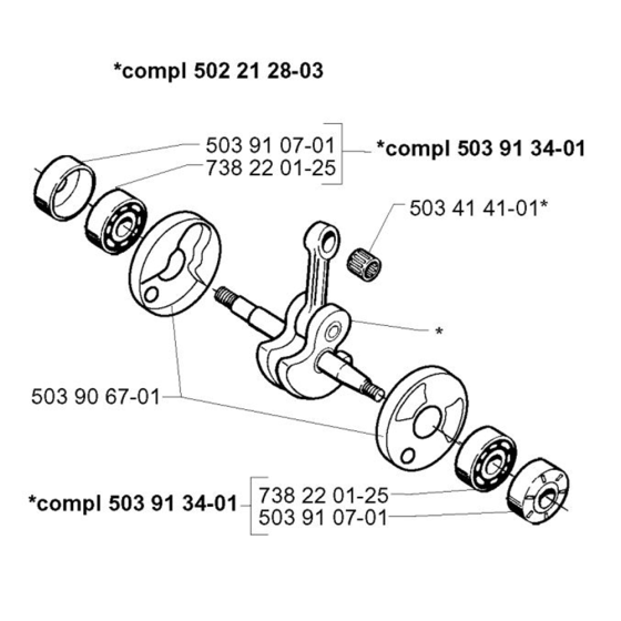 Crankshaft for Husqvarna 240 L Trimmer/ Edgers