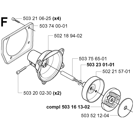 Clutch Assembly for Husqvarna 240RBD Brushcutters