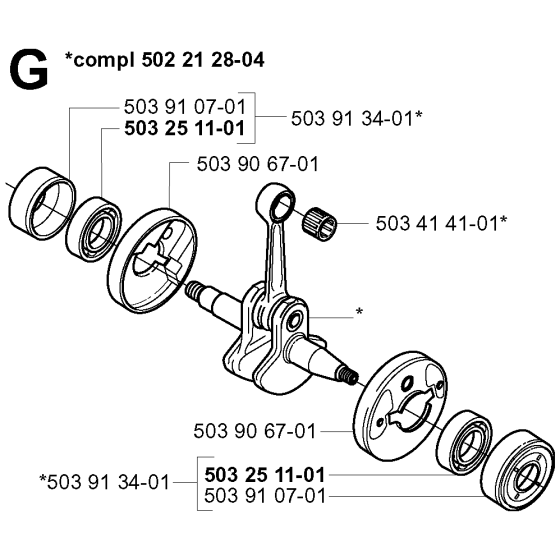 Crankshaft Assembly for Husqvarna 240RBD Brushcutters