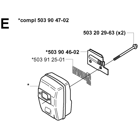 Muffler Assembly for Husqvarna 240RBD Brushcutters