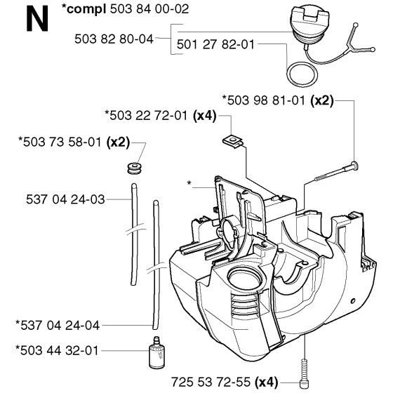 Crankcase Assembly for Husqvarna 240RJ Brushcutters