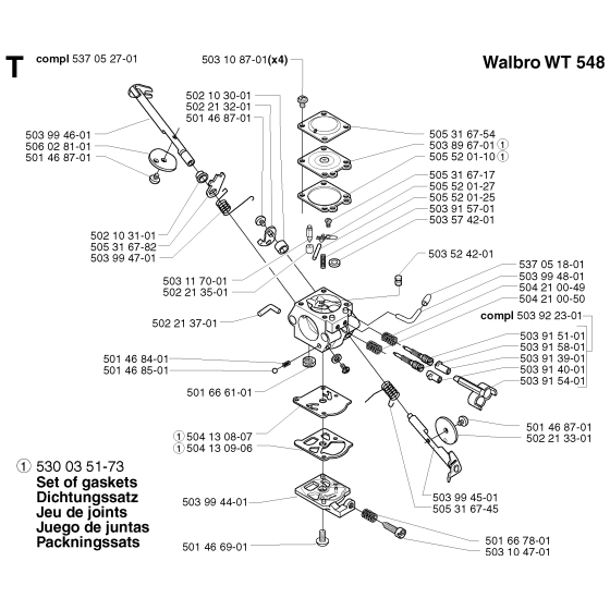 Carburetor Details Assembly for Husqvarna 240RJ Brushcutters