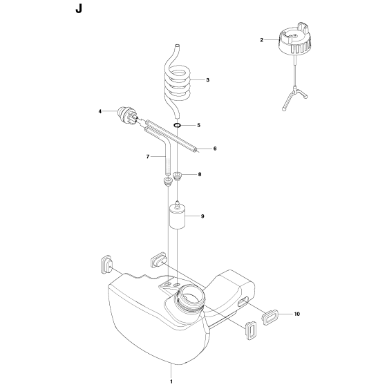 Fuel Tank Assembly for Husqvarna 241R Brushcutters