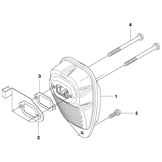 Muffler Assembly for Husqvarna 241R Brushcutters