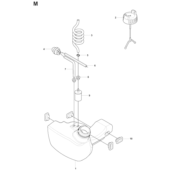 Fuel Tank Assembly for Husqvarna 241RJ Brushcutters