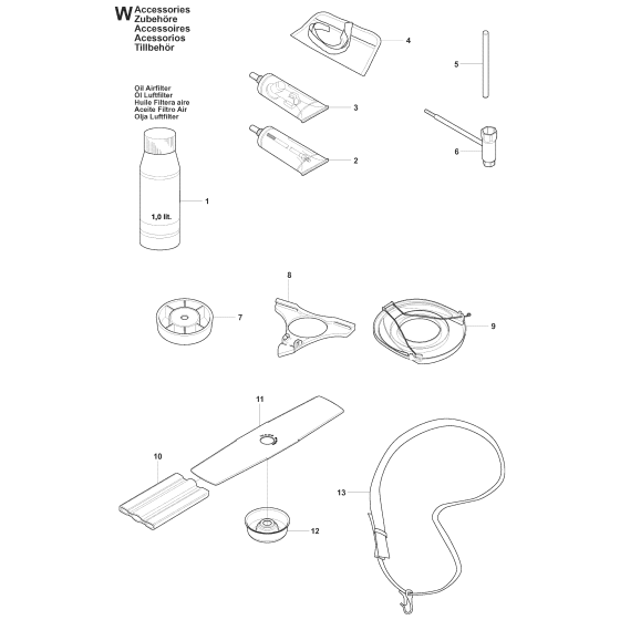 Accessories Assembly for Husqvarna 241RJ Brushcutters