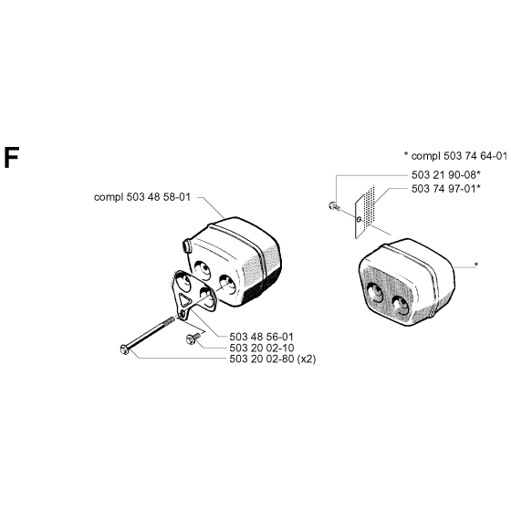 Muffler Assembly for Husqvarna 242 Chainsaws