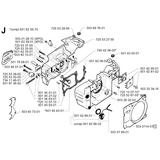 Crankcase Assembly for Husqvarna 242 Chainsaws