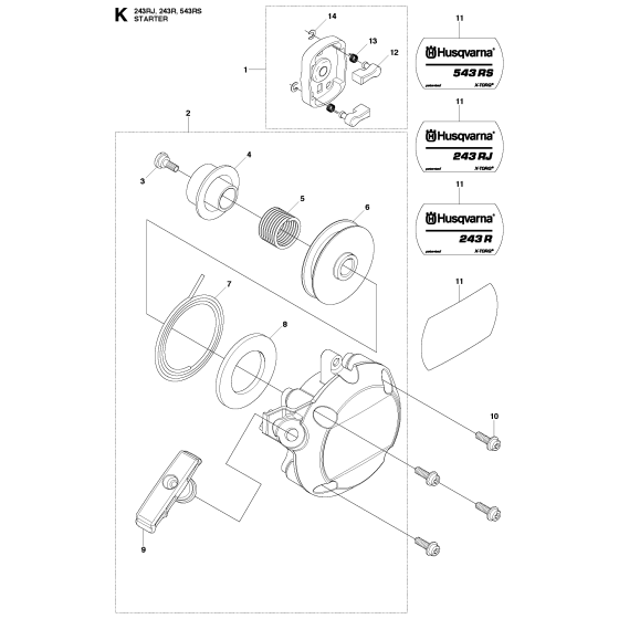 Starter Assembly for Husqvarna 243R Brushcutters