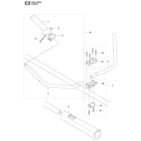 Handle Assembly for Husqvarna 243R Brushcutters