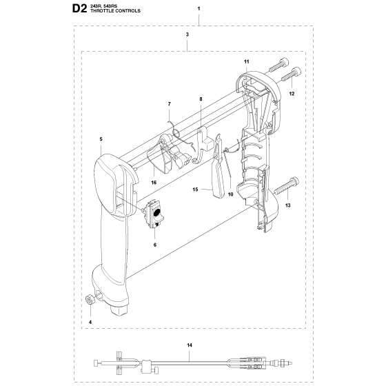 Throttle Controls Assembly for Husqvarna 243R Brushcutters