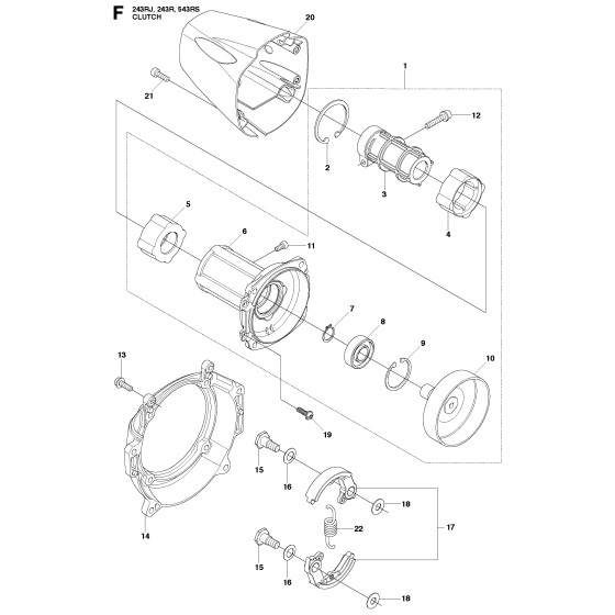 Clutch Assembly for Husqvarna 243R Brushcutters