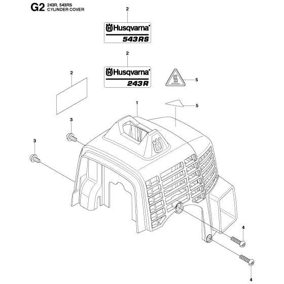 Cylinder Cover Assembly for Husqvarna 243R Brushcutters