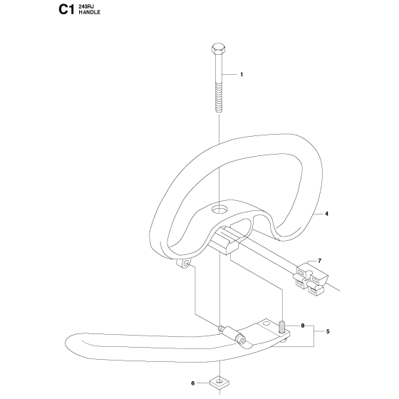 Handle Assembly for Husqvarna 243RJ Brushcutters