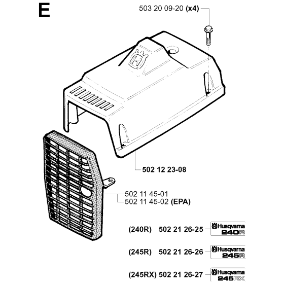 Cylinder Cover Assembly for Husqvarna 245 Brushcutters