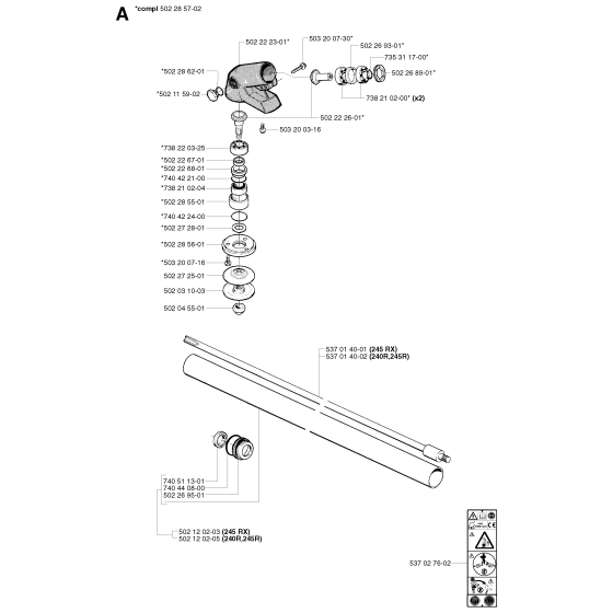 Bevel Gear & Shaft Assembly for Husqvarna 245R Brushcutters