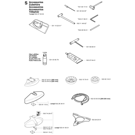 Accessories Assembly for Husqvarna 245R Brushcutters