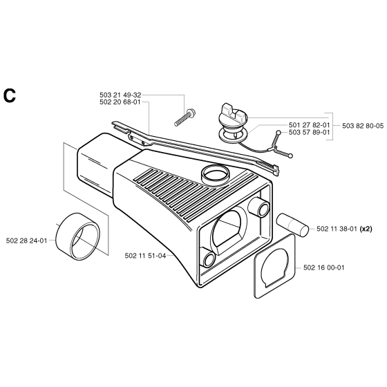 Fuel Tank Assembly for Husqvarna 245R Brushcutters