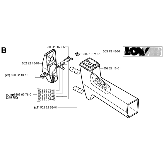 Tower Assembly for Husqvarna 245RX Brushcutters