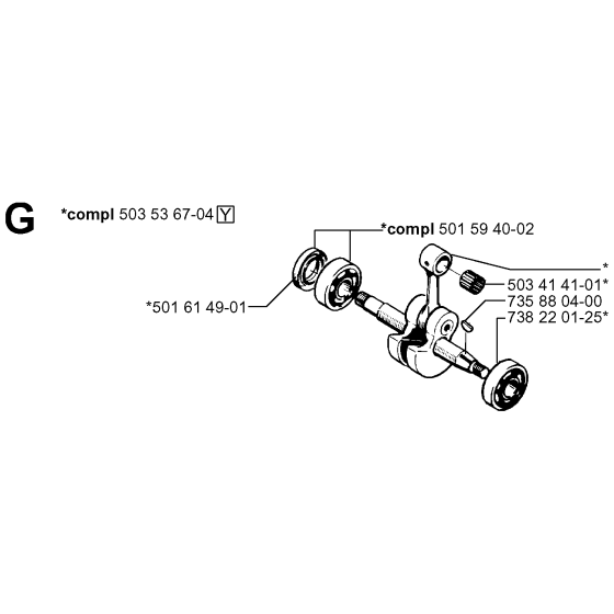 Crankshaft Assembly for Husqvarna 246 Chainsaws