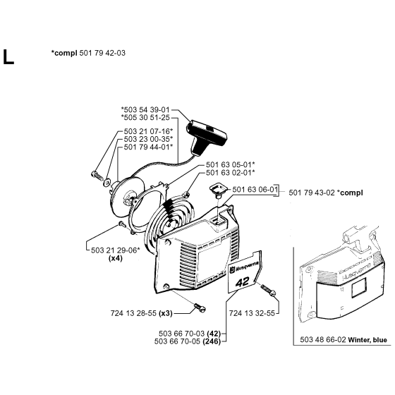 Starter Assembly for Husqvarna 246 Chainsaws