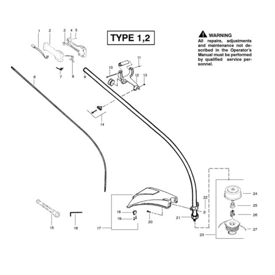 Shaft & Handle  for Husqvarna 24 C Trimmer/ Edgers