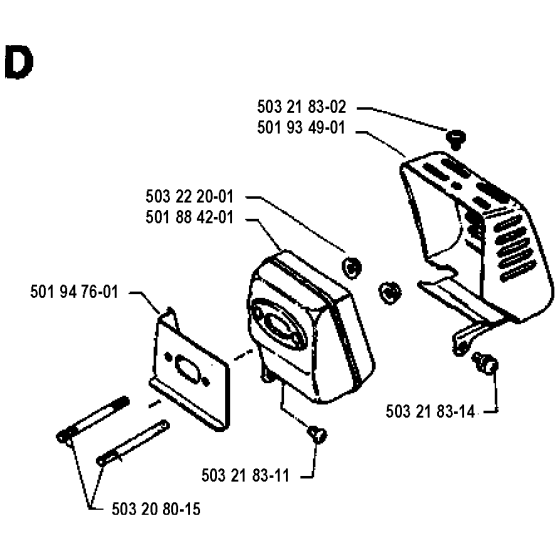 Muffler Assembly for Husqvarna 24H Hedge Trimmers