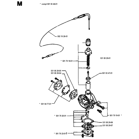 Carburetor Details Assembly for Husqvarna 24H Hedge Trimmers