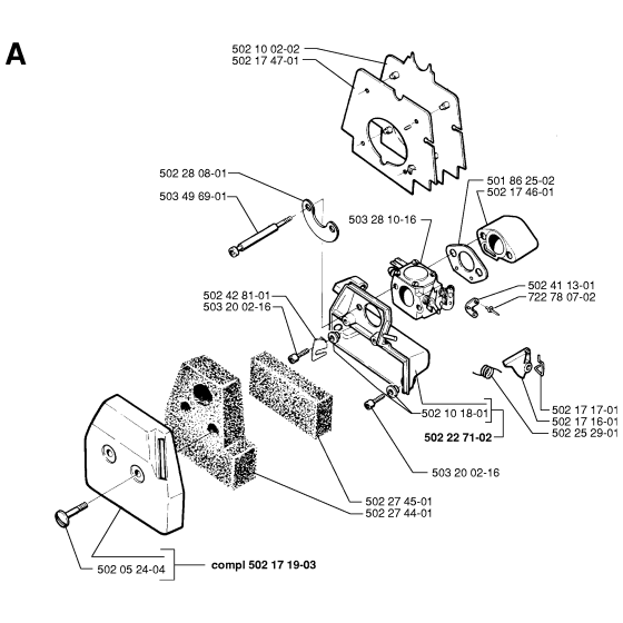 Carburetor & Air Filter Assembly for Husqvarna 250ps Chainsaws