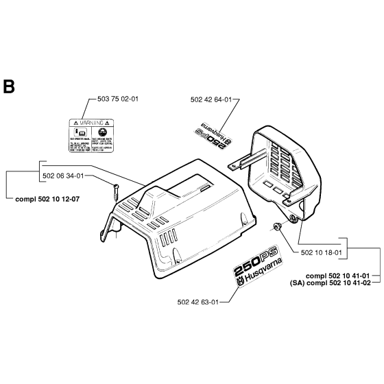 Housing Assembly for Husqvarna 250ps Chainsaw