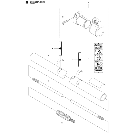 Shaft Assembly for Husqvarna 253R Brushcutters