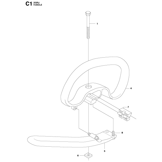 Handle Assembly for Husqvarna 253RJ Brushcutters