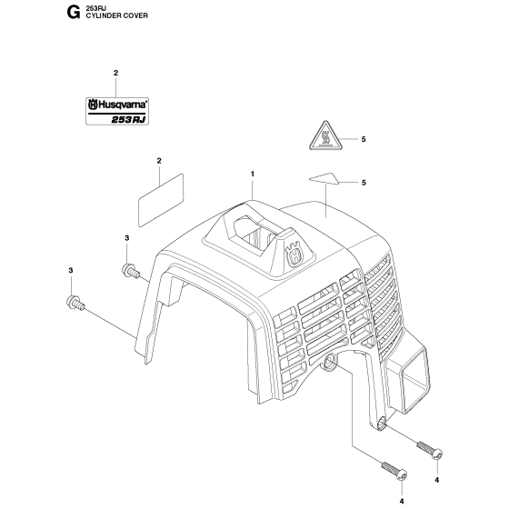 Cylinder Cover Assembly for Husqvarna 253RJ Brushcutters