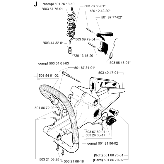 Fuel Tank & Handle Assembly for Husqvarna 257 Chainsaws